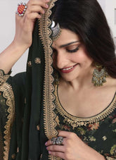 Salwar Suit in Green Colour Looking Attractive